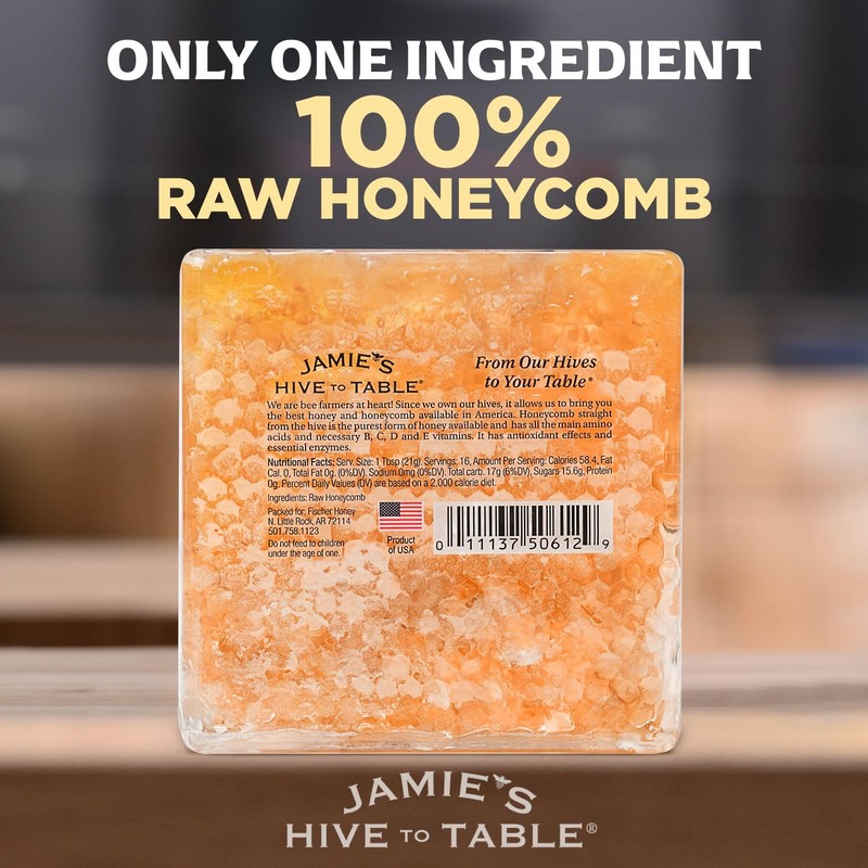 Jamie's Hive To Table 100% Raw Honeycomb, 12 Oz –