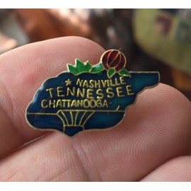 Tennessee enamel pin vintage NOS Nashville hat lapel bag tourist souvenir 80s