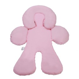 Pro Goleem Infant Car Seat Head Neck Body Support, Ultra-Soft Minky and Microfiber Newborn Car Seat Insert, Perfect for Car Seat, Stroller, 2-in-1 Reversible, Girls, Pink
