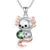 Dorunmo Axolotl Necklace Sterling Silver Axolotl Jewelry Animal Necklace Moss