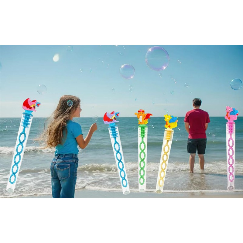 HOZKEAP 24 Pcs Bulk Mini Dragons Bubble Wands for Kids