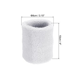 PATIKIL 6pcs 8x10cm Sports Wristbands for Tennis Basketball Running Sweatband Sweatband Sweatband with Sweat Wicking Terry Cloth Wrist Sweatband White