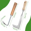 AIMALL Stainless Steel Weeder Tool with Wooden Handle, Lightweight Garden