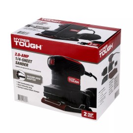 Hyper Tough 2 Amp Corded 1/4 Sheet Palm Sander with Dust Bag (60, 80 & 120 Grit)