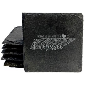 Tennessee Mandala Coasters - Square Slate - set of 8