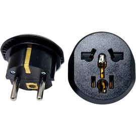 Ckitze USA/Asia/Australia to Europe, Germany, France, Russia Plug Adapter – 2 Pack - Type E/F Schuko Grounded American to European Plug Adaptor for Mobile Cell Phone, Laptop, Tablet Chargers