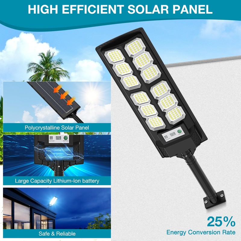 Solar Street Light Outdoor Waterproof, Wide Angle Solar Floodlight Outdoor