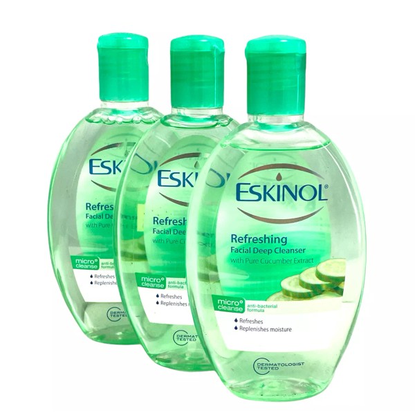 Eskinol Facial Deep Cleanser 135ml/4.6fl.oz. New; LOT OF 3 Refreshing