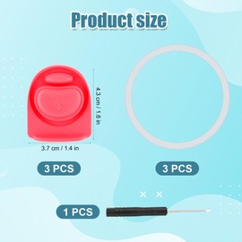 3pcs Bottle O Seal Ring & 3pcs Gasket Replacement Stopper for Owala FreeSip Cap, Silicone Water Bottle Plug Stopper BPA Free Top Lid Mouth Parts Compatible with Owala FreeSip 24oz 32oz (Red)