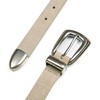 Lucky Brand Women Style Fashion Leather Belt, Western Suede-Distressed White,