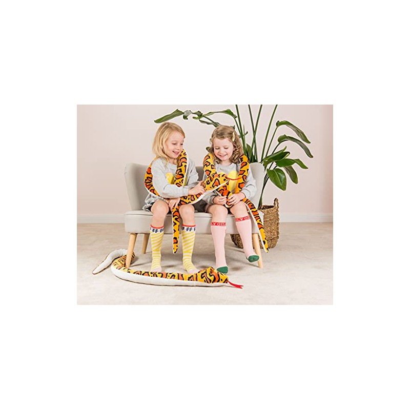 Teddy Hermann 92307 Snake, Orange/Yellow, Patterned, 175 cm, Cuddly Toy,