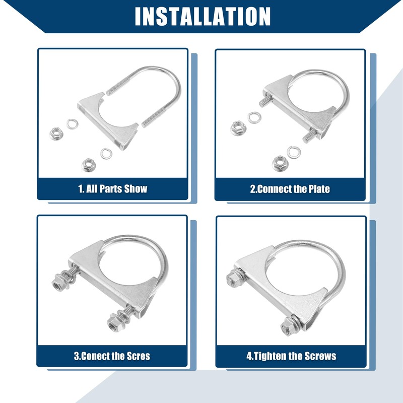 Hihaha Round U Bolt Muffler Exhaust Clamps for Car /