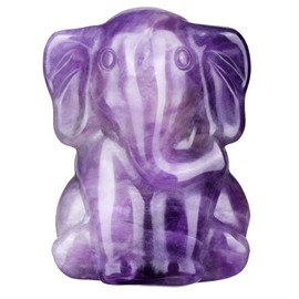 PESOENTH Amethyst Elephant Statue Decor,Amethyst Crystal Elephant Gifts for Women,Lucky Elephant Figurines Purple Spiritual Home Office Desk Decor 1.5"