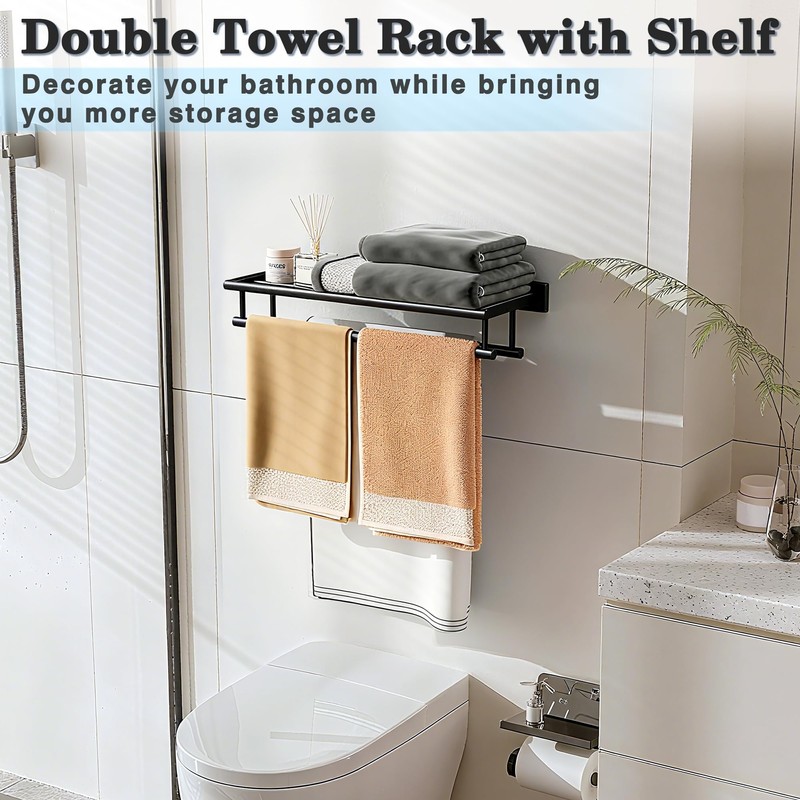 Alise Towel Rack for Bathroom Wall Mount,Double Towel Bars for