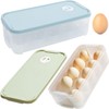 2 Pieces 10 Grid Egg Containers, Plastic Egg Box with