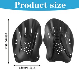 1 Pair of Hand Paddles Swimming, Swimming Paddles Hand Paddles Swimming Training Device, Swimming Paddles for Swimming, Swimming Paddle Forearm Strength Training Aid Exercise Equipment (Black)