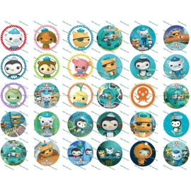 Crafting Mania LLC 30 Precut 1" Octonauts Bottle cap Image Set 1