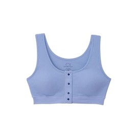 Inujirushi Honpo BR1697 Maternity Nursing Bra, Organic Cotton, 100% Cotton, Skin-friendly, Half Top, Inner Bra, Open Front, Nursing Bra, M Blue,