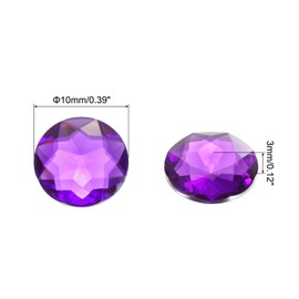 MECCANIXITY Flat Back Round Acrylic Rhinestones,10mm Purple Flatback Crystal Rhinestones for Crafts Clothes Shoes DIY Decoration Gifts 100Pcs