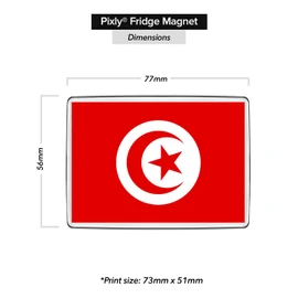 Pixly® Tunisia, Flag Fridge Magnet Large Jumbo Size Tunisian Keepsake Country Souvenir Novelty Refrigerator Magnets Gift