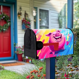 JiuYiSan Haha Pig Mailbox Covers Magnetic Standard Size, 21" X 18", Garden Outdoor Decor, Mailboxes for Outside, Ideal for Outside Mailboxes, Haha Pig Mailbox Cover