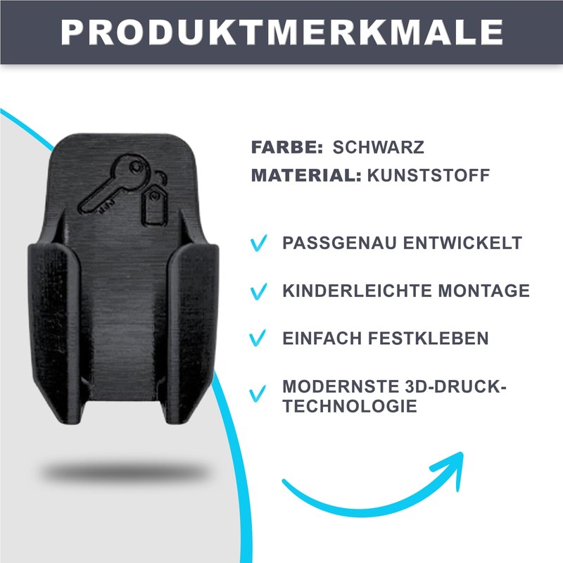 3D-Druck Camper Key Holder Suitable for Ducato 8 Motorhome/Caravan (Black)