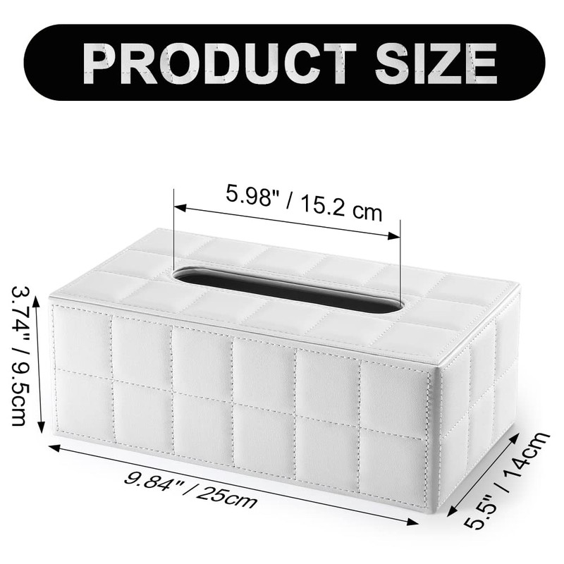 KINGFOM™ Rectangular Leather Tissue Box Tissue Holder for Home, Office,