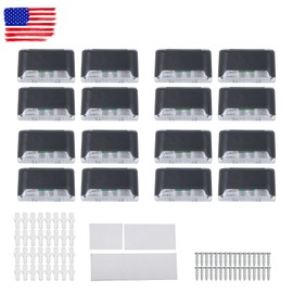 handdo Solar Step Lights for Outside Solar Stair Lights Outdoor Warm White 16 Pack