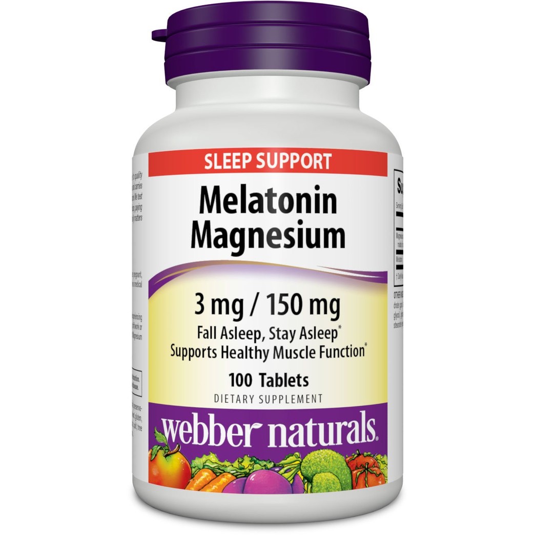 webber naturals Melatonin Magnesium Capsules, 100 Count