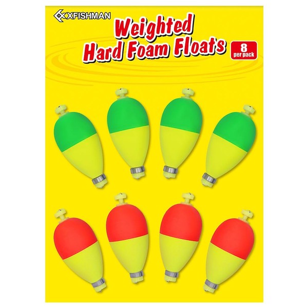 XFISHMAN Weighted-Bobbers-for-Fishing-Floats-Bouy Slip Bobber Fishing Corks Kit Crappie Bluegills Panfish