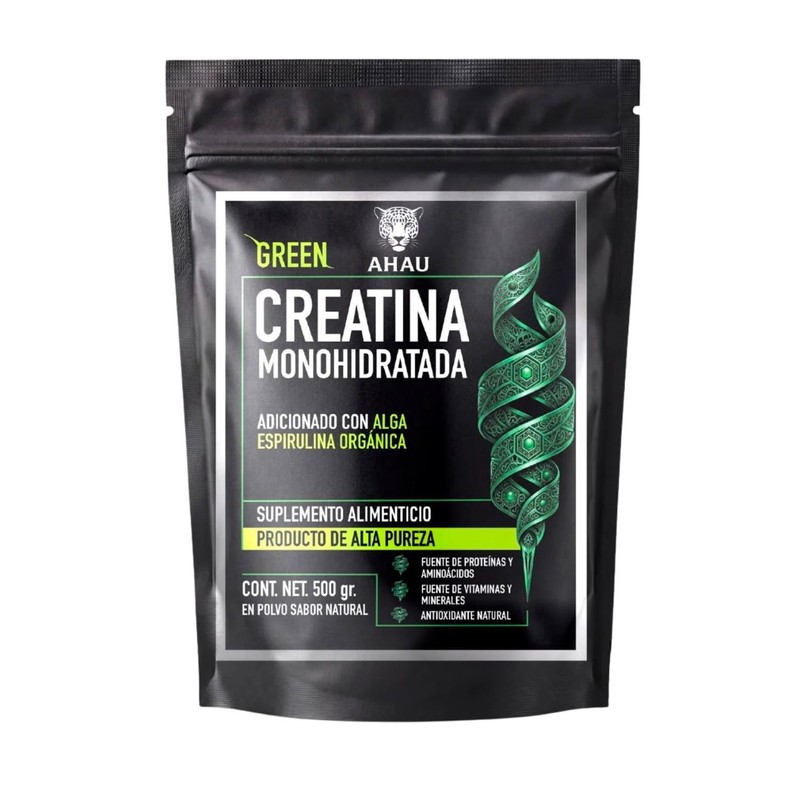 Creatina Green Ahau de 500g- Adicionada con Espirulina