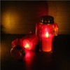 Uonlytech 2pcs Cross Candle Light, Red Flickering Flameless Candles Reusable
