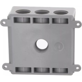 Bell Two-Gang Weatherproof Box Seven 1/2 in. or 3/4 in. Threaded Outlets, 2 in, Gray