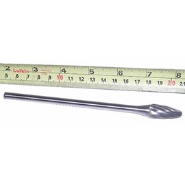 Canadian Tool and Supply 1/2-Inch x 1-Inch Extra Long Reach Tree Shape w/Radius End Carbide Bur; NF [Aluminum Cut] 1/4-Inch Shaft L6 (SF-5-AL)