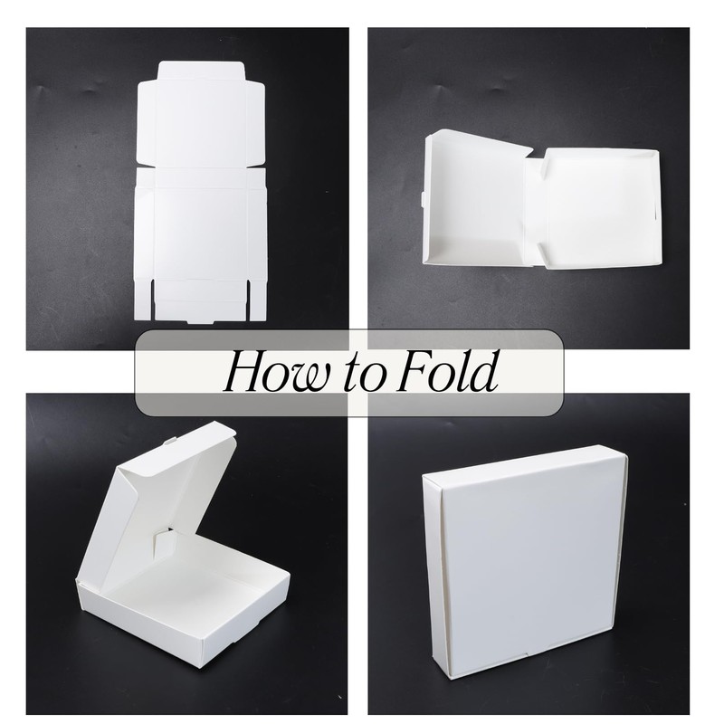 CACASO 50 Pcs Mini Pizza Boxes, Square, White, 3.54 x