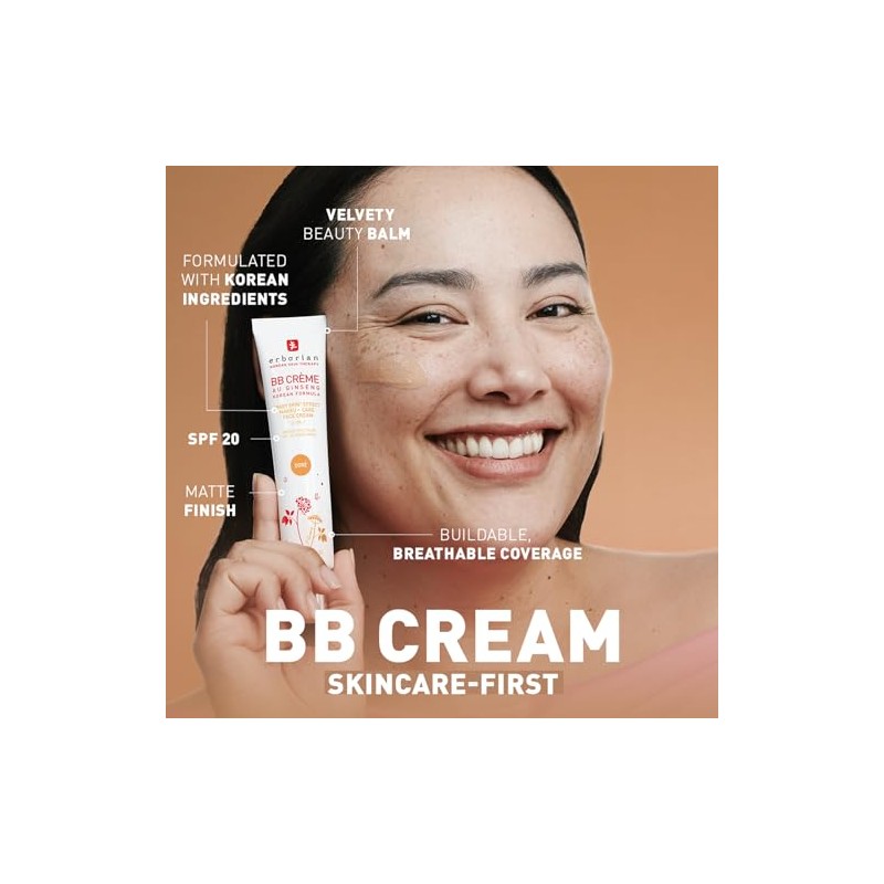 Crema BB Erborian con ginseng, Fair (Clair) - Cobertura ligera