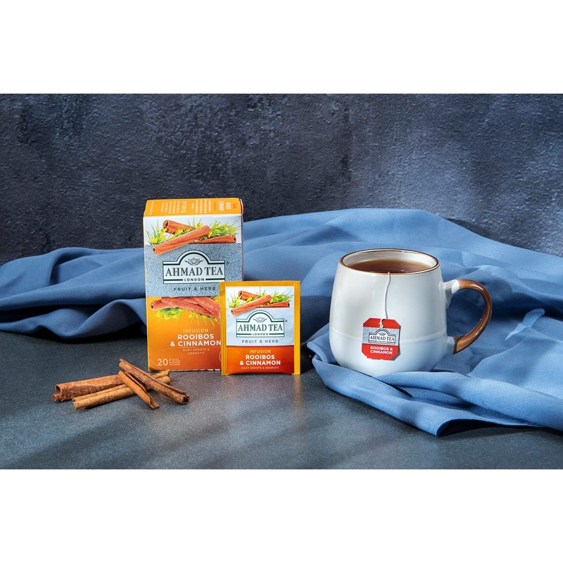 Ahmad Tea Tea Infusion, Rooibos & Cinnamon, 30G, 20 Count