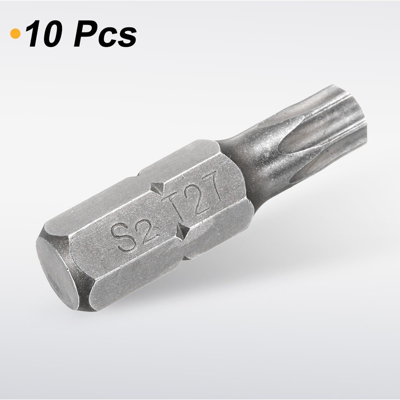 sourcing map 10pcs T27 Torx Screwdriver Bit 1/4" Hex Shank