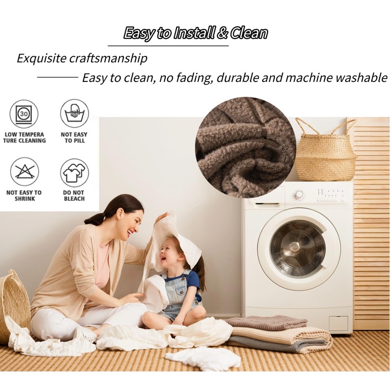 SWHFIWN Sectional Couch Cushion Covers,Washable Thick Stretch Jacquard Fabric Couch