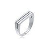 Elli Premium Ring Women's Seal Rectangular Grooves in 925 Sterling