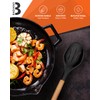 Large Silicone Cooking Spoons, 2 Pack Nonstick Solid and Slotted