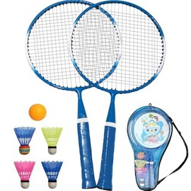 TINTON LIFE 1 Pair Badminton Racket for Boys and Girls Indoor/Outdoor Sport Game(Blue)