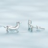 MUNDELL 925 Sterling Silver Cute Dachshund Stud Earrings Puppy Dog