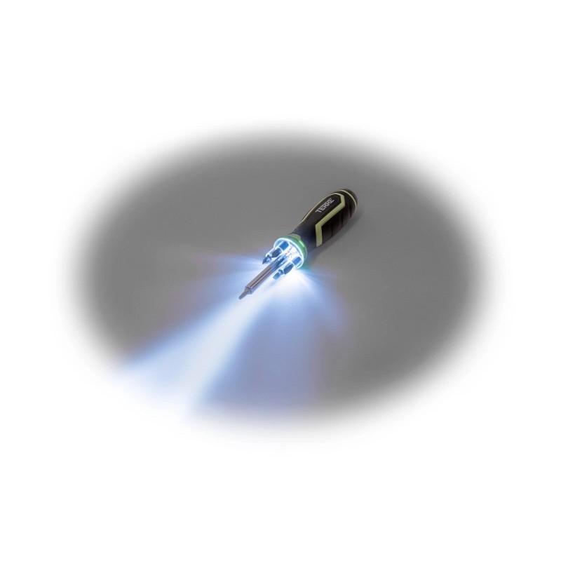 Terre Products, Multi Bit Screwdriver with Flashlight and Magnetic Pick