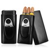 Cigar Case for 3 Cigars, Leather Cigar Cases, Humidor Cigar