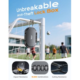 Vewaci Portable Travel Safe Lock Box Waterproof & Durable, 4-Digit Combination Anti-Theft Personal Beach Safe with Removable Steel Cable, Small Security Case Lock Box for Beach/Travel/Hotel/Dorm