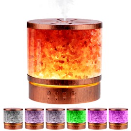 Essential Oil Diffuser Himalayan Salt Lamp Combo 400ml Ultrasonic Cool Mist Humidifier with 7 Color Changing LED Perfect for Large Rooms Aromatherapy Diffuser Ideal Gift for Moms, Women, and Birthdays