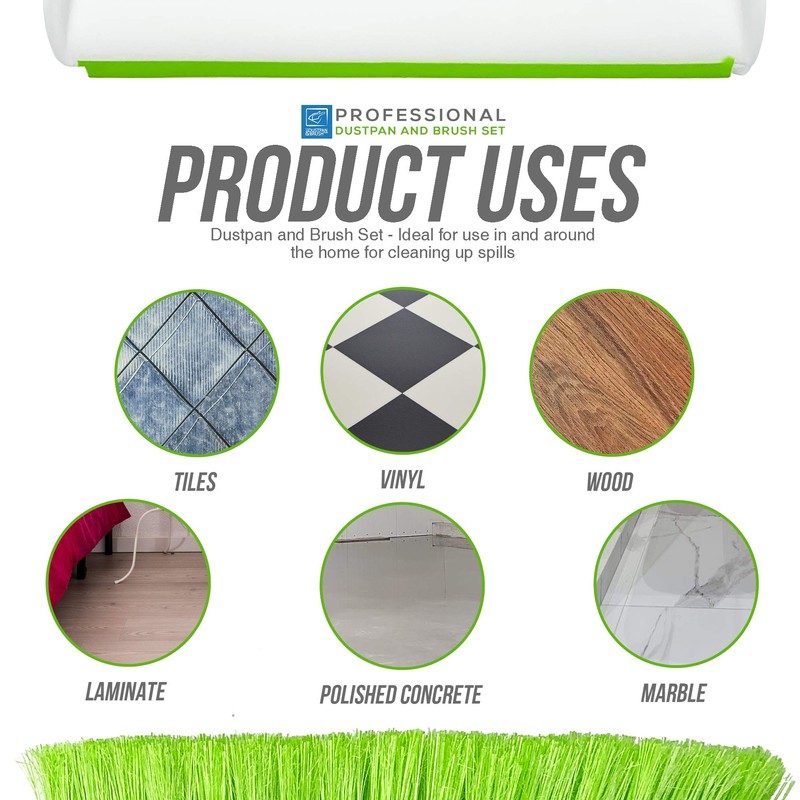 Dustpan and Brush Set , Choose Your Colour (Green)