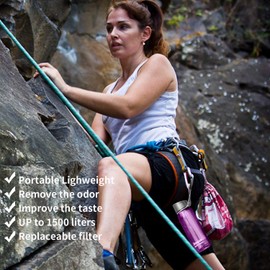 joypur Water Filter Bottle, BPA Free Water Purifier with 4-Stage Intergrated Filter Straw for Camping, Hiking, Travel Abroad, Emergency, Backpacking, Survival with Replaceable Filter