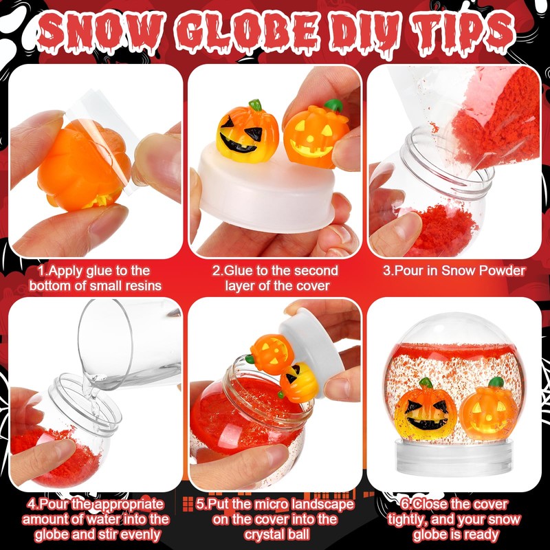 8 Sets Halloween DIY Snow Globe Kit Make Your Own